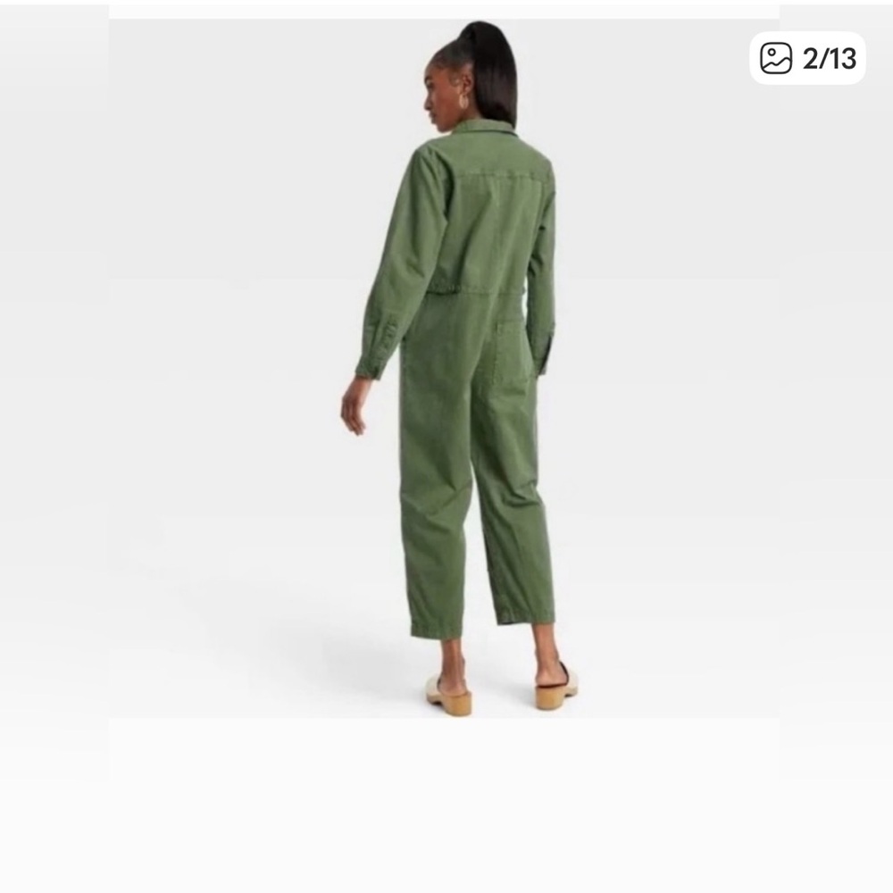 Universal Thread Jumpsuit green Khaki Cotton Size 4